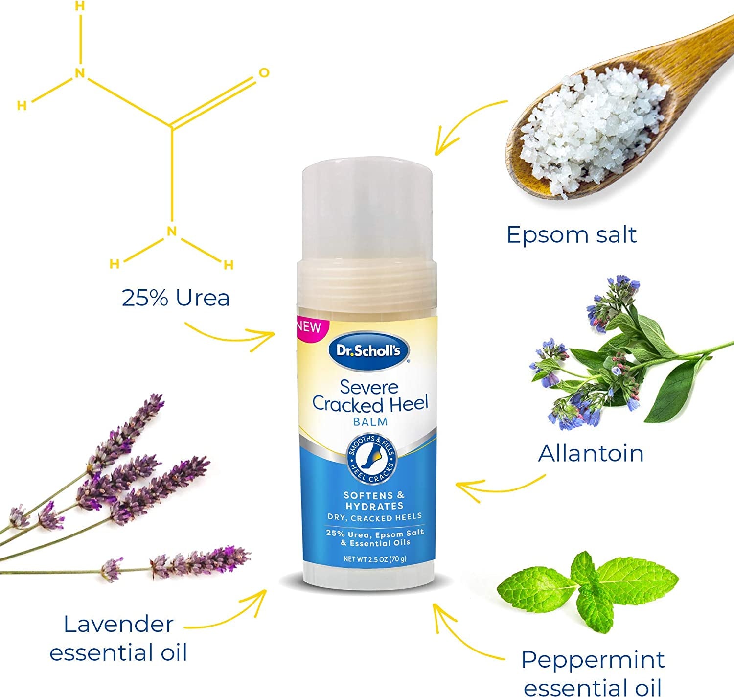 Dr. Scholl'S Cracked Heel Repair Balm 2.5Oz, with 25% Urea for Dry Cracked Feet, Heals and Moisturizes for Healthy Feet Health & Beauty > Personal Care > Foot Care Dr. Scholl's   