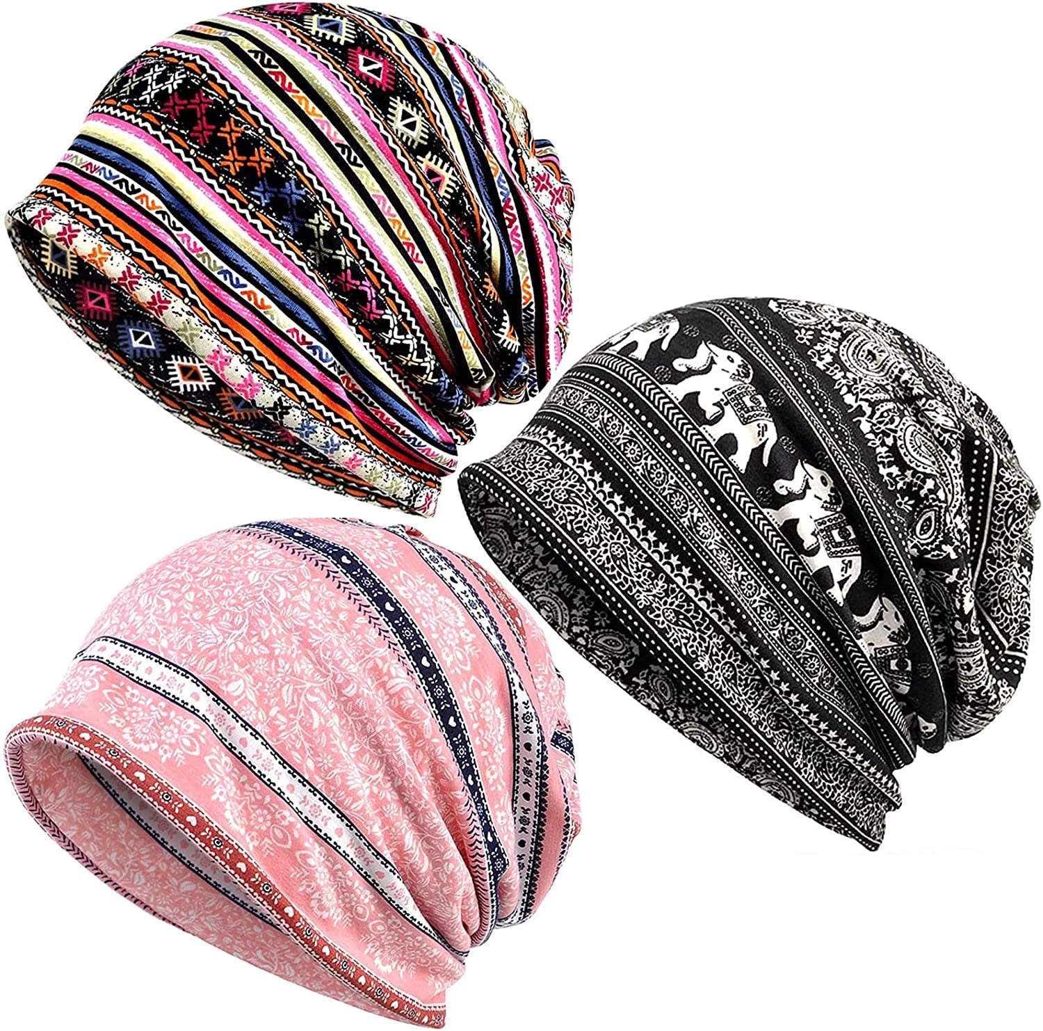 Kayier Women'S Baggy Casual Chemo Beanie Cap Apparel & Accessories > Clothing Accessories > Headwear Kayier 3 Pack-w  