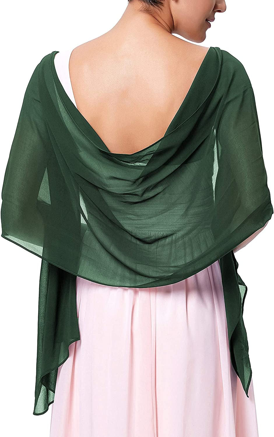 Kate Kasin Soft Chiffon Pashmina Scarf Shawls and Wraps for Formal Evening Party Dress, Bride Bridesmaid Shawl for Wedding Apparel & Accessories > Clothing Accessories > Scarves & Shawls Kate Kasin Dark Green 72*18inch 