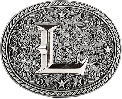 Western Cowboy/Cowgirl Initial Belt Buckle - Large, Letter Buckles for Men and Women Apparel & Accessories > Clothing Accessories > Belt Buckles Itera L  