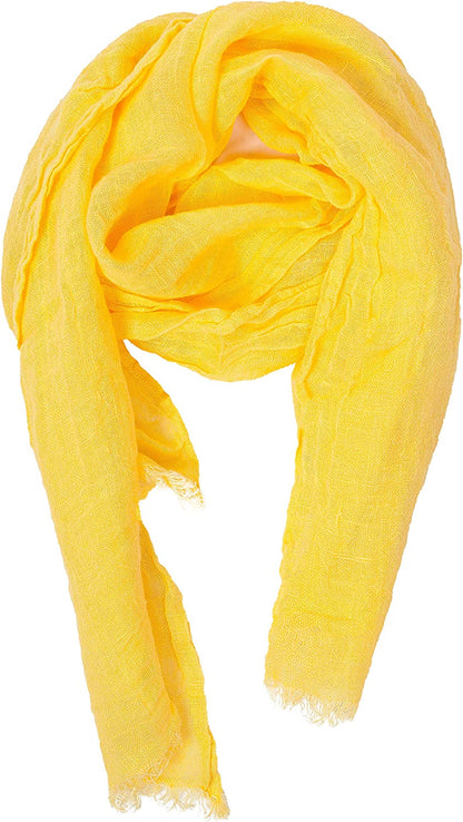 Lusie'S Linen Scarf - 100% Linen - Imported from Europe Apparel & Accessories > Clothing Accessories > Scarves & Shawls LUSIE'S LINEN Yellow  