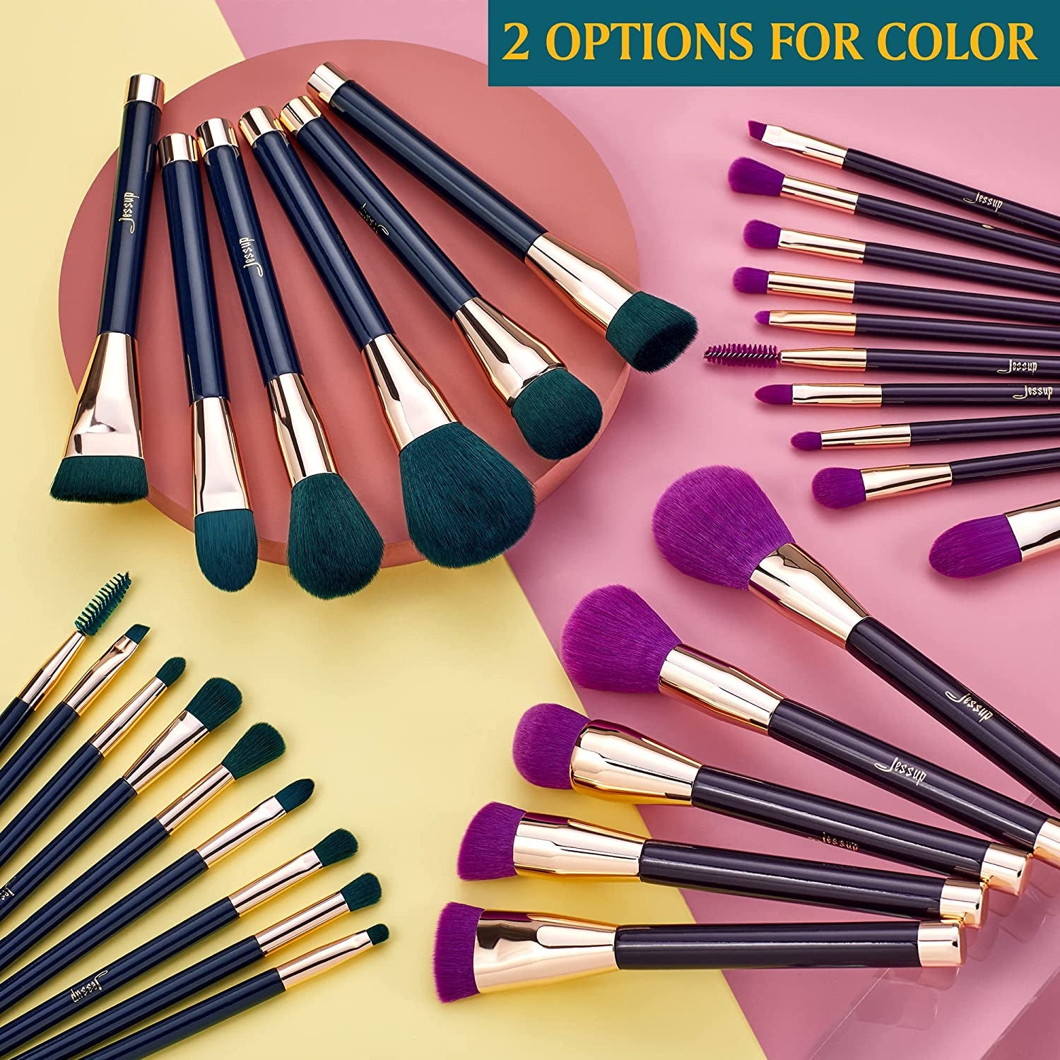 Jessup 15Pcs Makeup Brushes Set Powder Foundation Eyeshadow Eyeliner Lip Contour Concealer Smudge Brush Tool Blue/Darkgreen T113 Health & Beauty > Personal Care > Cosmetics > Cosmetic Tools > Makeup Tools Jessup   