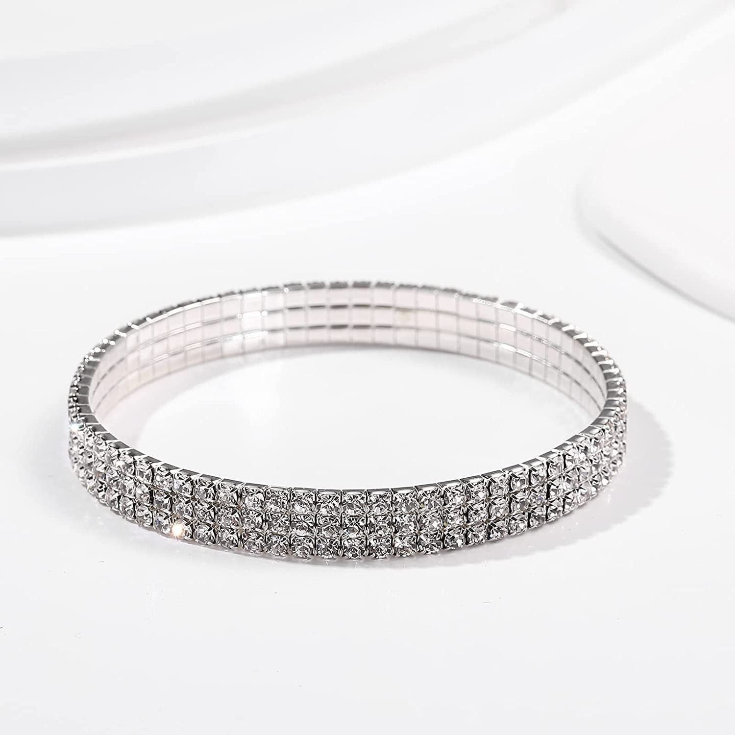 Kiokioa Charm Anklets for Women Crystal Rhinestone Stretch Tennis Anklet Elastic Anklet Apparel & Accessories > Jewelry > Anklets Xuanhe Wu   
