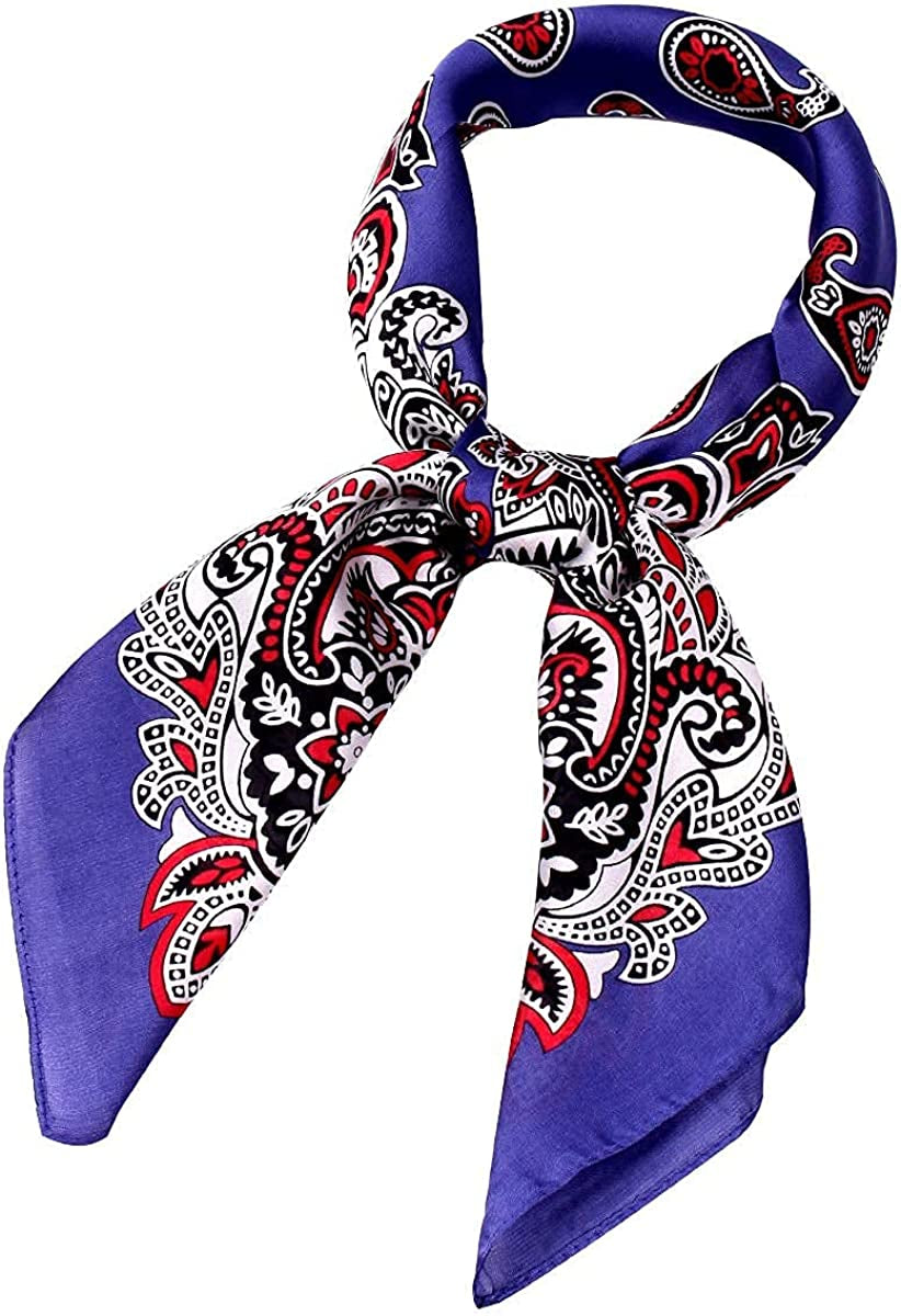 Women'S Fashion Soft Large Satin Square Chiffon Polyester Scarf Set Head Neck Multiuse Solid Colors Available Apparel & Accessories > Clothing Accessories > Bandanas & Headties Persmileful Pink Purple  