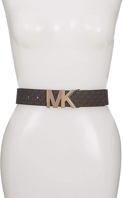 Michael Kors Womens Reversible MK Logo Belt Brown/Brown (S) Apparel & Accessories > Clothing Accessories > Belts Michael Kors   