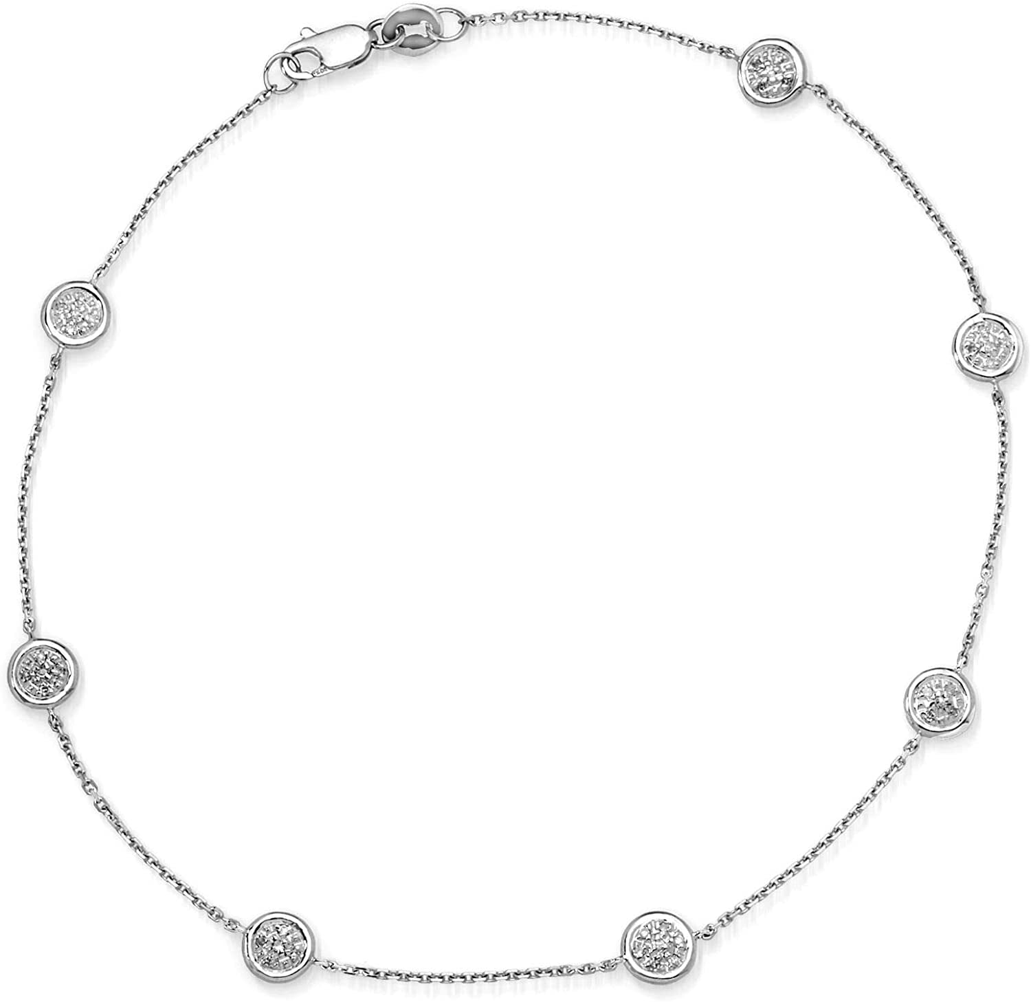 Ross-Simons 0.25 Ct. T.W. Pave Diamond Station Anklet in 14Kt Gold Apparel & Accessories > Jewelry > Anklets Ross-Simons .25 ct. t.w. in White Gold 9.0 Inches 