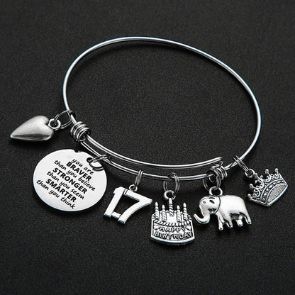 Birthday Gifts for Women Girls Bracelet, Expandable Charm Bracelets 5Th 6Th 7Th 8Th 9Th 10Th 20Th 30Th 40Th 50Th 60Th 70Th 80Th 90Th Birthday Gift for Friend, Mom, Daughter, Niece, Sister, Grandma Apparel & Accessories > Jewelry > Bracelets M MOOHAM   