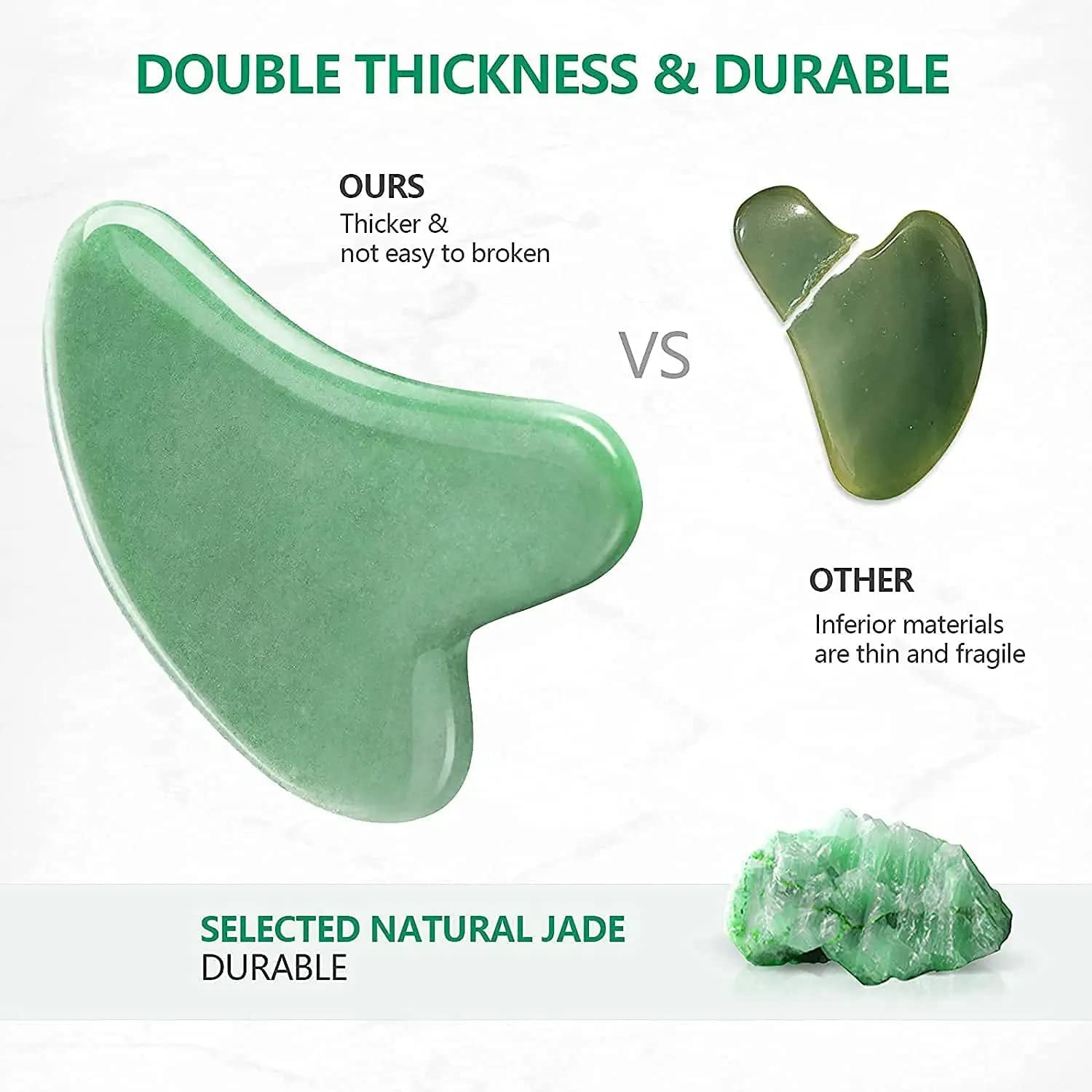 Jade Guasha Tool for Face - Gua Sha Facial Tools Stone for Face and Body Massage Skincare Prevents Wrinkles Health & Beauty > Personal Care > Cosmetics > Cosmetic Tools > Skin Care Tools icolorfuled   