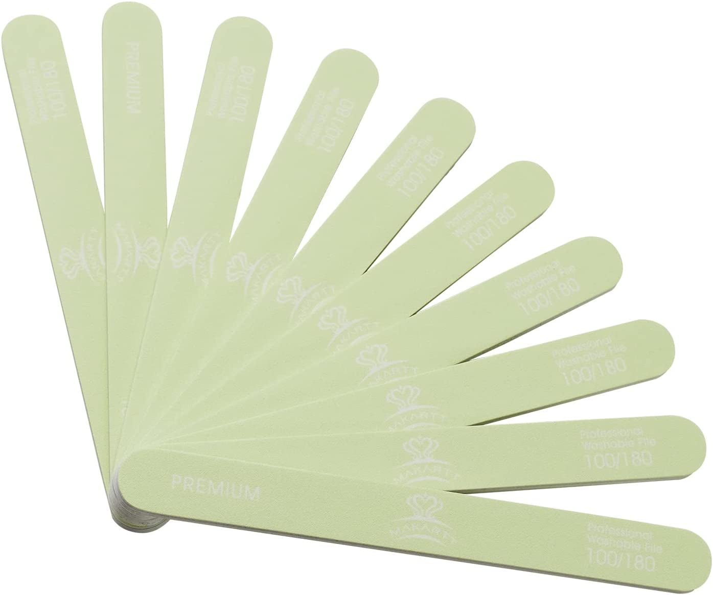 Makartt Nail File 100 180 Grit Emery Boards for Nails 10Pcs Nail Files Professional Washable Doubled Sides Nail File Kit for Manicure Pedicure Natural Acrylic Nails Coarse Nail File for DIY Salon Use Health & Beauty > Personal Care > Cosmetics > Cosmetic Tools > Nail Tools Makartt green-100/180Grit  