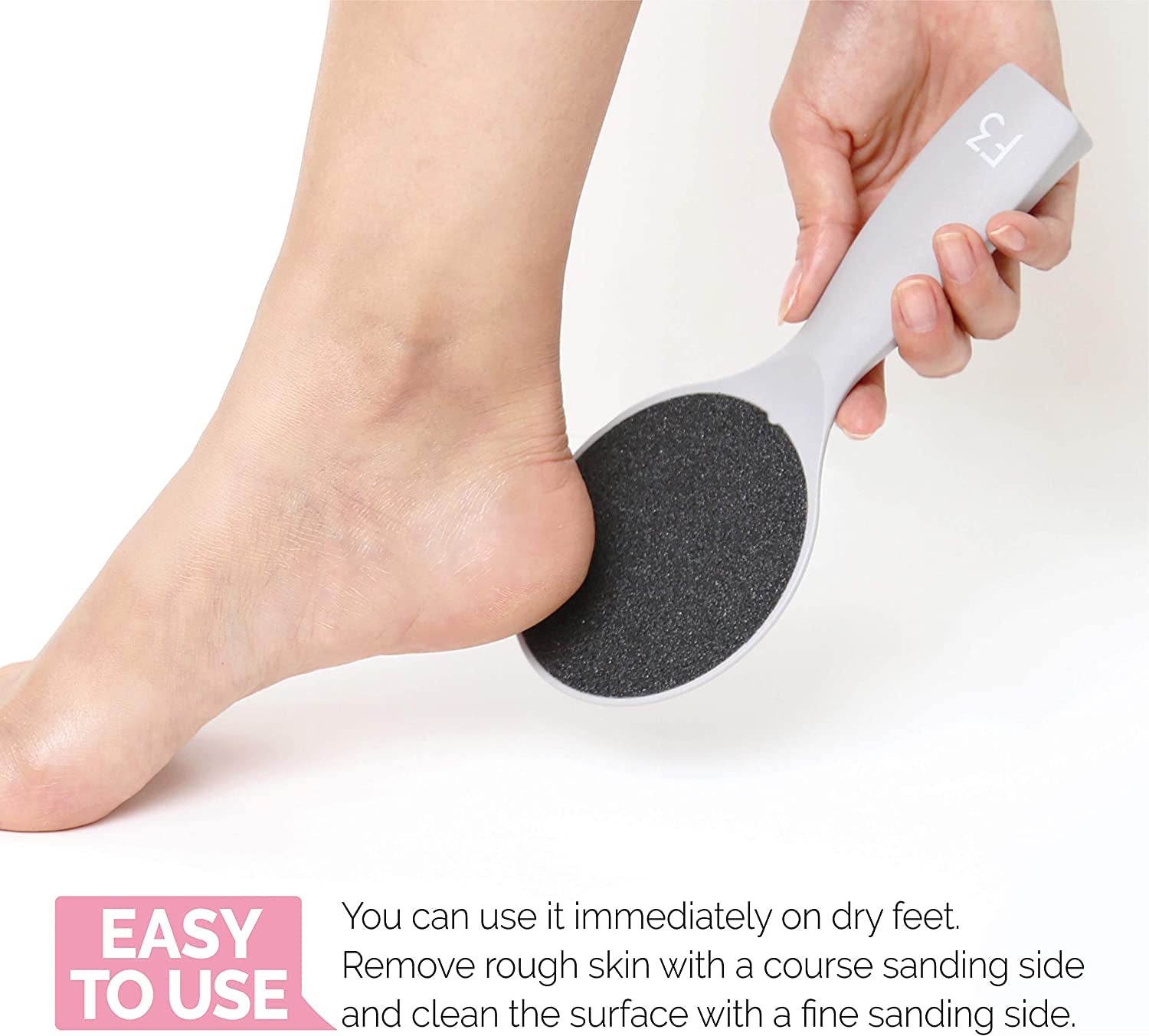 F3 Systems, Self-Standing Emery Foot File, Double-Sided Pedicure Tool, Effective for Cracked Heel, for Wet & Dry Feet, Pedicure, Hygienic Exfoliating, Callus Remover, Foot Scrubber, Professional Care Health & Beauty > Personal Care > Foot Care F3 systems   