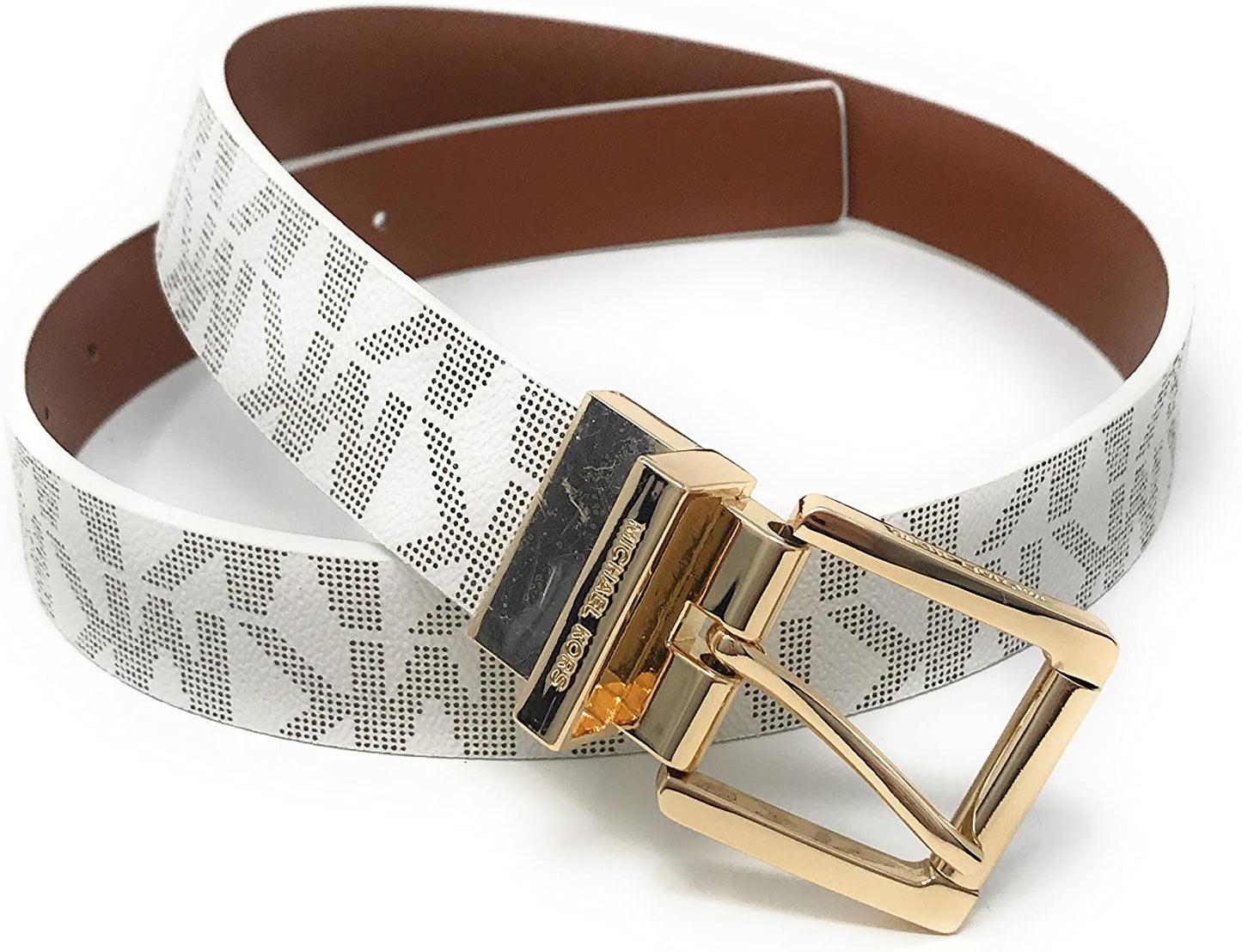 Michael Kors Women'S Mk Logo Monogramed Reversible Buckle Belt Apparel & Accessories > Clothing Accessories > Belts Michael Kors   