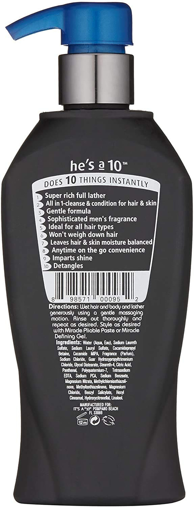 It'S a 10 Haircare He'S a Miracle 3-In-1 Shampoo, Conditioner and Body Wash, 10 Fl. Oz. Health & Beauty > Personal Care > Hair Care It's a 10 Haircare   