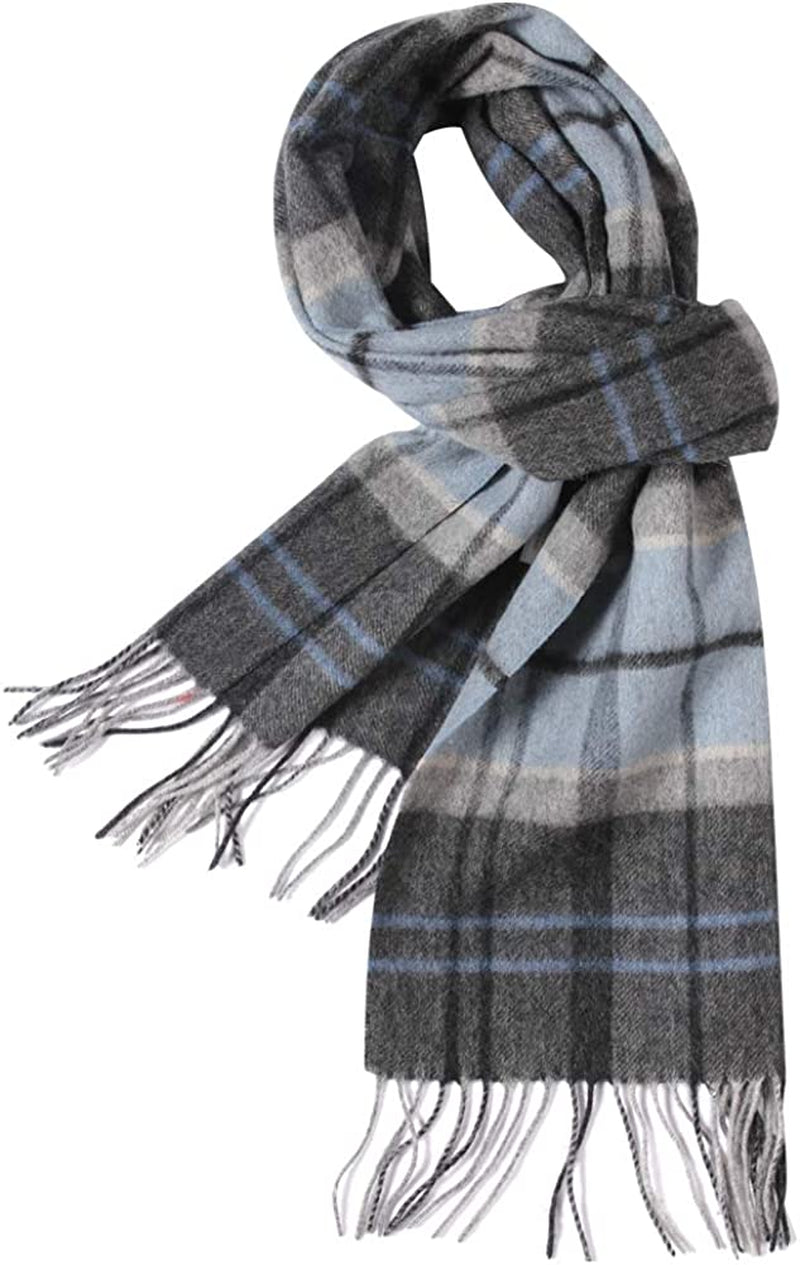 WAMSOFT 100% Pure Wool Scarf, Thick Long Plaid Scarf Winter Tartan Scarves for Men Women… Apparel & Accessories > Clothing Accessories > Scarves & Shawls WAMSOFT Gray Tartan X1  