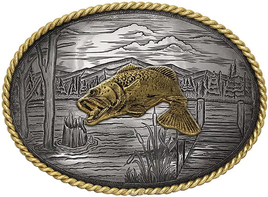Montana Silversmiths Rope Trimmed Filigree Engraved Classic Western Buckle Apparel & Accessories > Clothing Accessories > Belt Buckles Montana Silversmiths Bass  