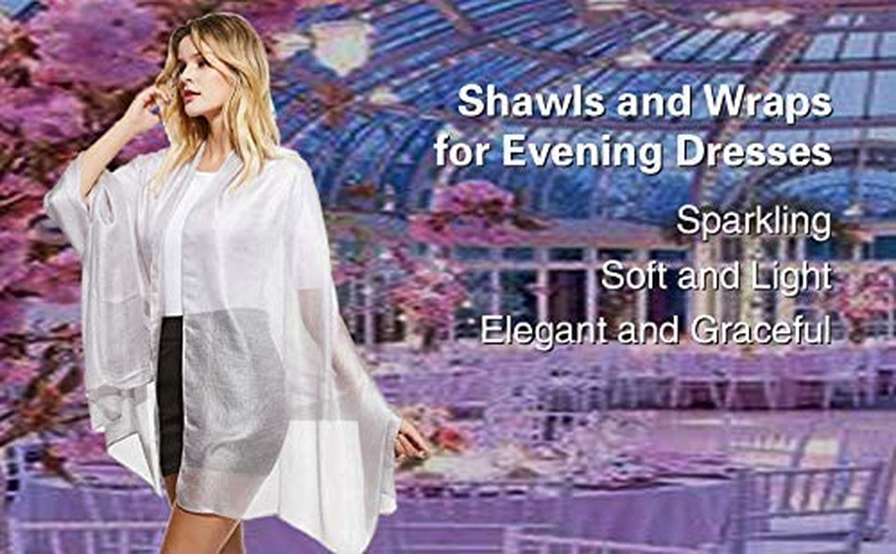 Wedding Shawl Metallic Sparkle Party Formal Shawls and Wraps for Evening Dresses Apparel & Accessories > Clothing Accessories > Scarves & Shawls The Twins Dream   