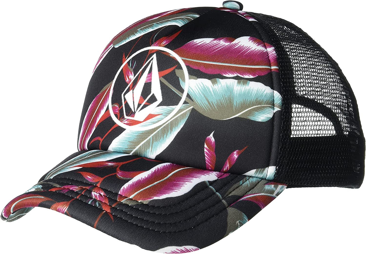 Volcom Women'S into Paradise Trucker Foam Snapback Hat Apparel & Accessories > Clothing Accessories > Hats Volcom Floral Black One Size 