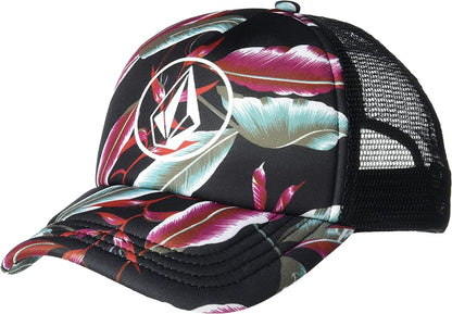 Volcom Women'S into Paradise Trucker Foam Snapback Hat Apparel & Accessories > Clothing Accessories > Hats Volcom Floral Black One Size 