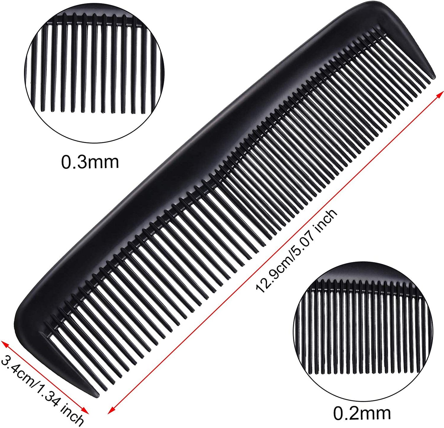 Hestya 24 Pack Black Hair Comb Pocket Plastic Comb Unbreakable Plastic Hairdressing Styling Comb Set for Salon or Hotel Hair Care Health & Beauty > Personal Care > Hair Care HESTYA   