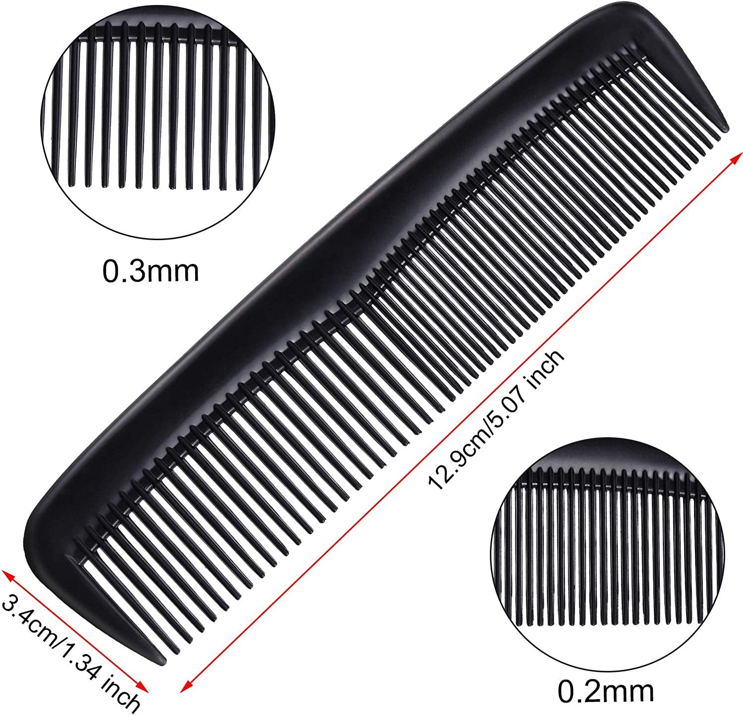 Hestya 24 Pack Black Hair Comb Pocket Plastic Comb Unbreakable Plastic Hairdressing Styling Comb Set for Salon or Hotel Hair Care Health & Beauty > Personal Care > Hair Care HESTYA   
