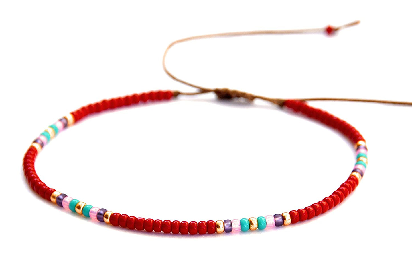 Beaded Anklet for Women, Boho Bohemian Native American Hippie Style, Unique Colorful Waterproof Beach Anklet, Handmade by Tribes Apparel & Accessories > Jewelry > Anklets Tribes by Sara K   