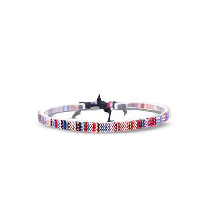 Boho Surfer Bracelet Women & Men - Braided Summer Beach Bracelet - Handmade Festival Accessories - Thin Friendship Bracelets - 100% Waterproof & Adjustable - Ethnic Hippie Style Jewelry (Blue-White) Apparel & Accessories > Jewelry > Bracelets Made by Nami Multi  