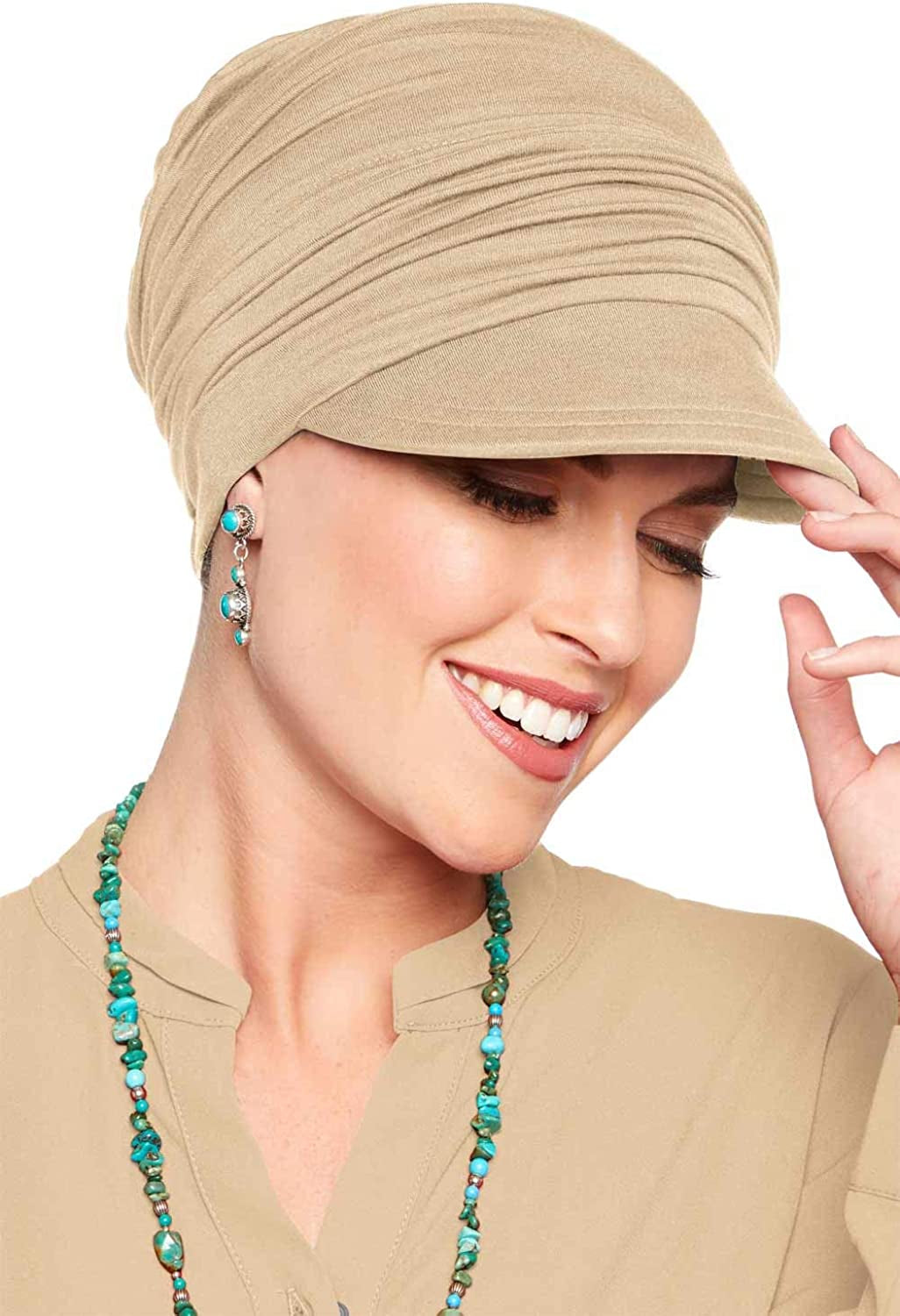 Cardani Slouchy Newsboy Hat - Viscose from Bamboo Slouch Caps for Women Apparel & Accessories > Clothing Accessories > Headwear Cardani Luxury Bamboo - French Beige One Size 