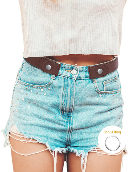 Udekit No Buckle Elastic Stretch Belts Buckle Free Waist Belt for Jeans Pants Apparel & Accessories > Clothing Accessories > Belts Udekit Coffee Small : fits waist from 24'' to 36'' 