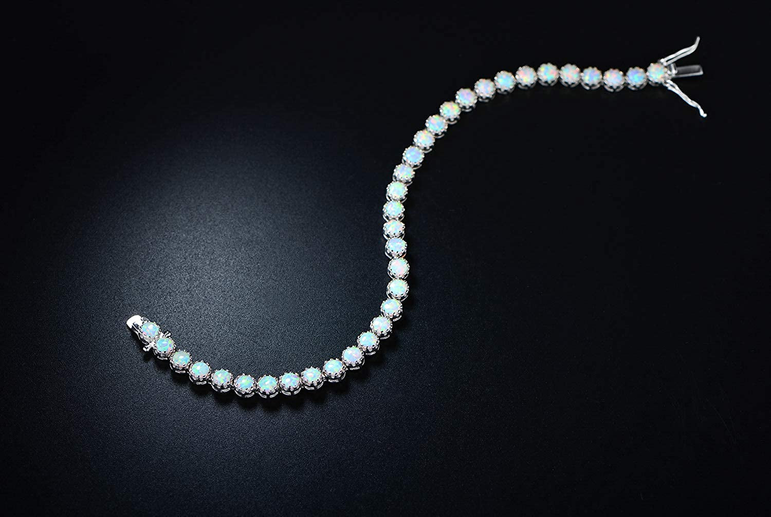 Barzel 18K Gold Plated Crown Created Opal Bracelet Tennis Apparel & Accessories > Jewelry > Bracelets Barzel   
