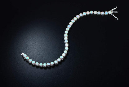 Barzel 18K Gold Plated Crown Created Opal Bracelet Tennis Apparel & Accessories > Jewelry > Bracelets Barzel   