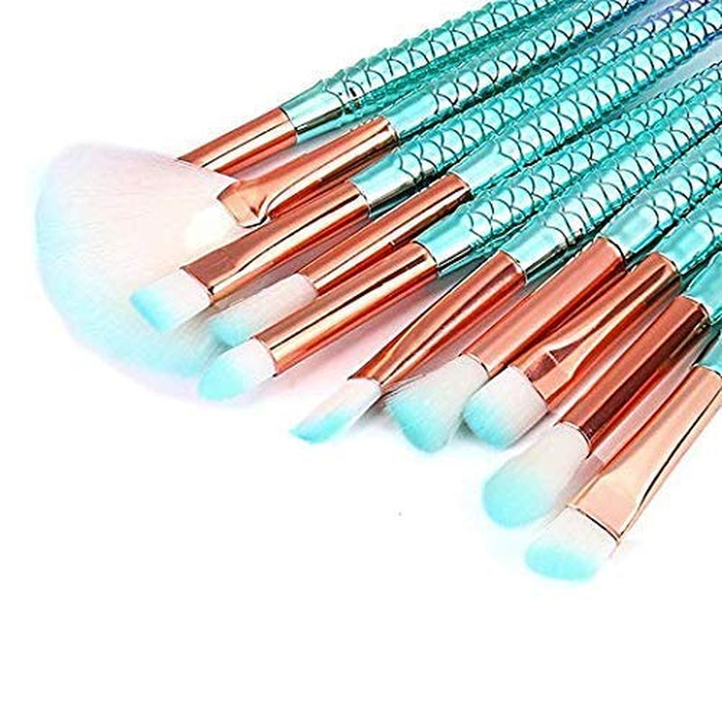 Funfunman Makeup Brushes 11PCS Make up Foundation Eyebrow Eyeliner Blush Cosmetic Concealer Brushes(Mermaid Colorful) Health & Beauty > Personal Care > Cosmetics > Cosmetic Tools > Makeup Tools LEDeng   