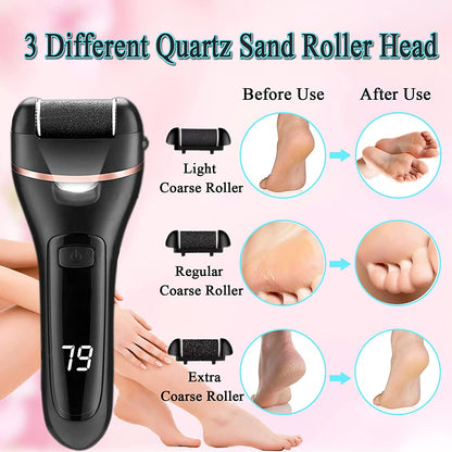 Callus Remover for Feet Rechargeable, 13-In-1 Professional Pedicure Tools Foot Care Kit, Foot Scrubber Electric Feet File Pedi for Hard Cracked Dry Dead Skin, 3 Rollers, 2 Speed, Battery Display, Gift Health & Beauty > Personal Care > Foot Care Nice-live   