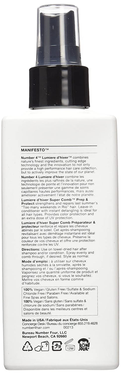 N.4 High Performance Hair Care Lumiere D'Hiver Super Comb Prep and Protect 6.7 Oz Health & Beauty > Personal Care > Hair Care N.4 Super Comb Prep & Protect   