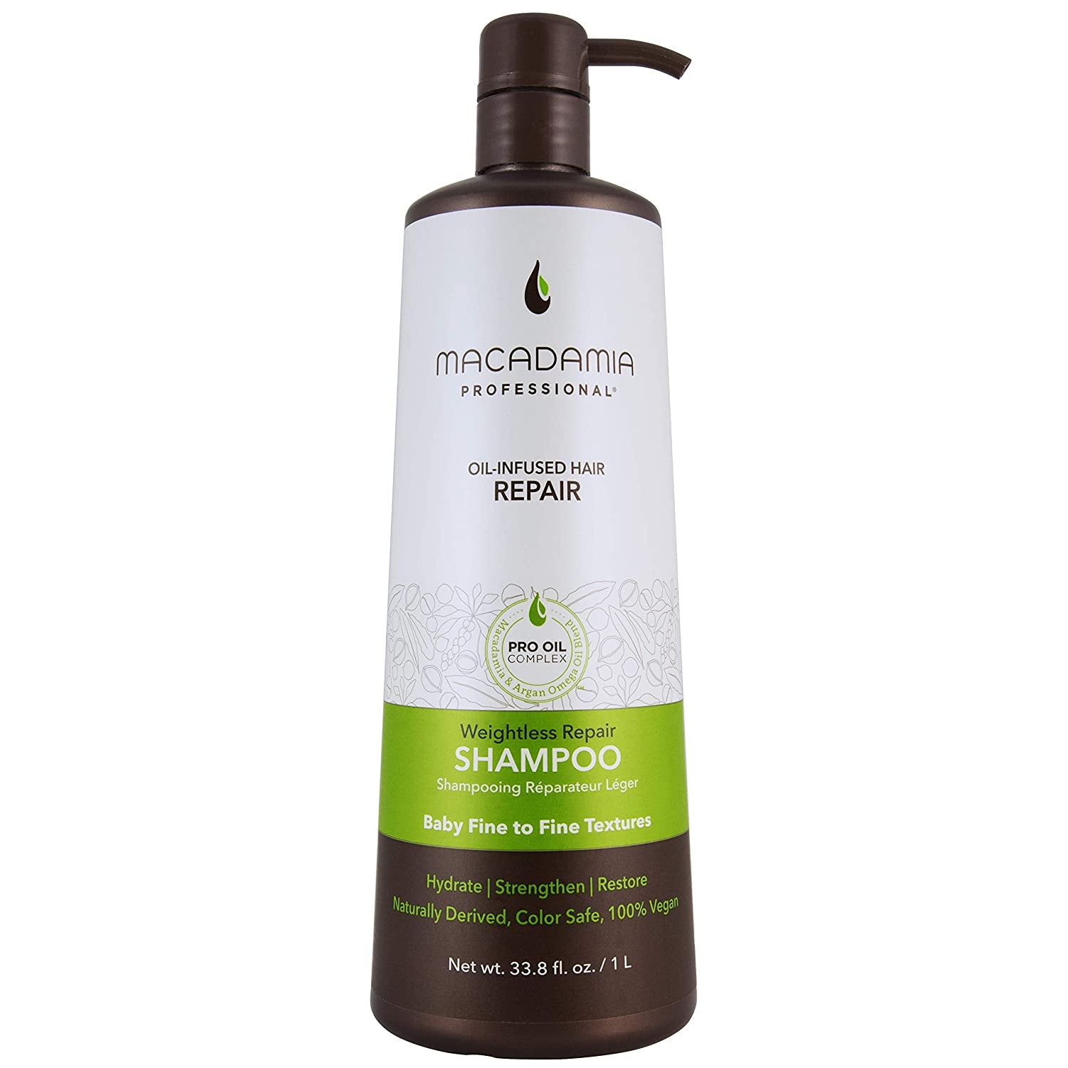 Macadamia Professional Hair Care Sulfate Paraben Free Natural Organic Crueltyfree Vegan Hair Products Weightless Hair Repair Shampoo , Green, Sheer Pecan, 33.8 Fl Oz Health & Beauty > Personal Care > Hair Care Macadamia Professional   