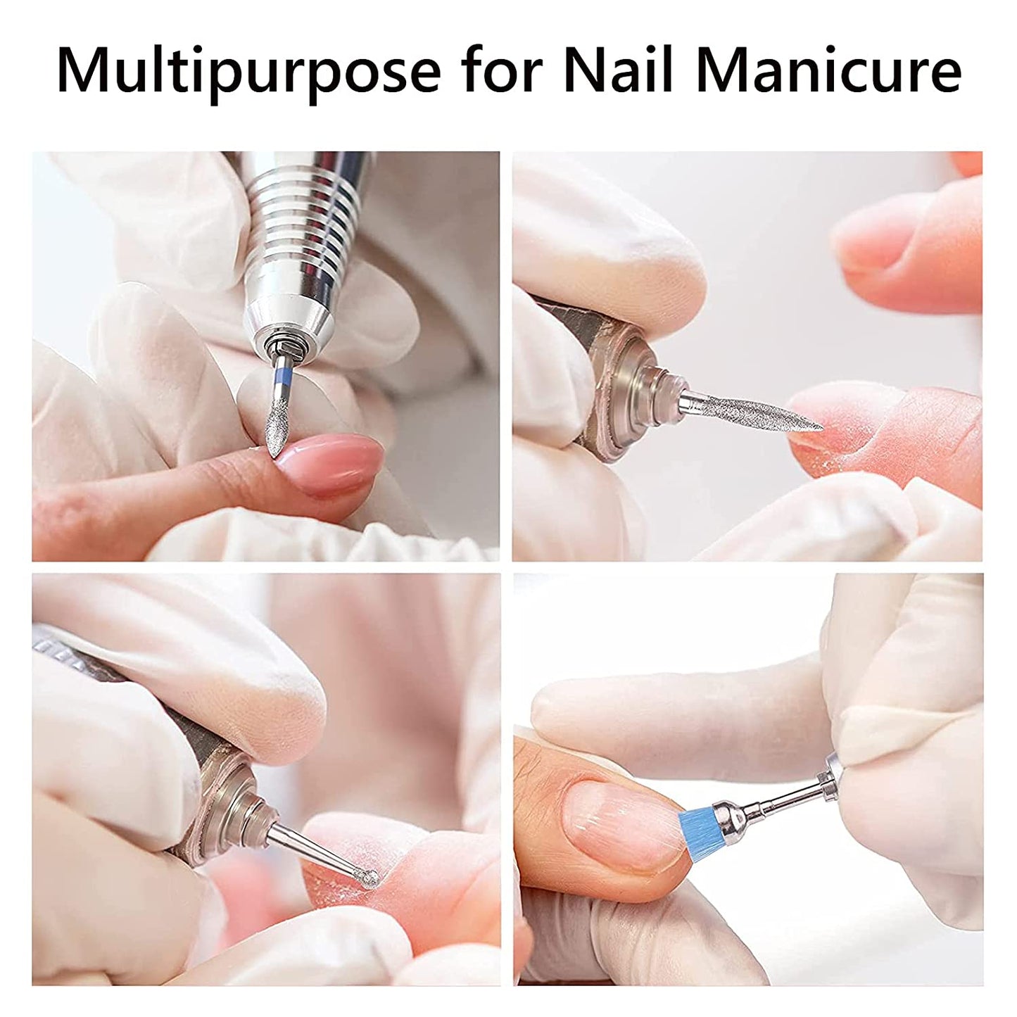 Melodysusie 10Pcs Nail Drill Bits Set, 3/32 Inch Diamond Cuticle Nail Bits Kit for Nail Drill E-File, Manicure Pedicure Remover Tools for Acrylic Gel Nails, Salon Home Nail Care Supplies, Silver Health & Beauty > Personal Care > Cosmetics > Cosmetic Tools > Nail Tools MelodySusie   
