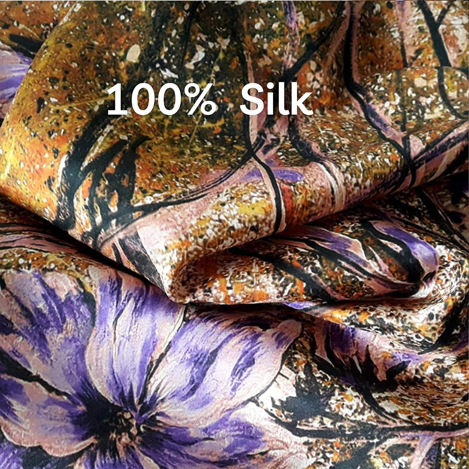 Large Silk Scarf, Fashion Deluxe Long Gold Shawl for Lady, Women Gift Apparel & Accessories > Clothing Accessories > Scarves & Shawls Generic   