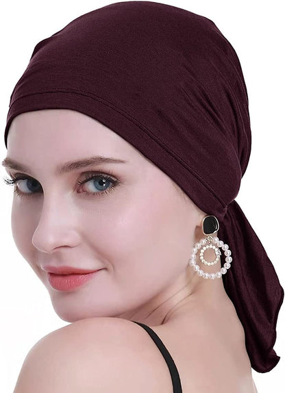 Osvyo Bamboo Chemo Headscarf for Women Hair Loss - Cancer Slip on Headwear Turbans Sealed Packaging Apparel & Accessories > Clothing Accessories > Headwear osvyo Bamboo Burgundy-wine One Size 