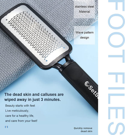Setsail Foot File Callus Remover Metal Surface Foot Scrubber Premium Stainless Steel Pedicure Tools Can Be Used on Both Wet and Dry Feet, Foot Scraper for Dead Skin Foot Care Health & Beauty > Personal Care > Foot Care SetSail   