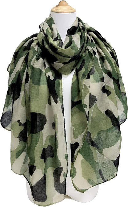 GERINLY Scarves - Lightweight Summer Travel Scarf Camouflage Print Shawl Wrap Apparel & Accessories > Clothing Accessories > Scarves & Shawls GERINLY   
