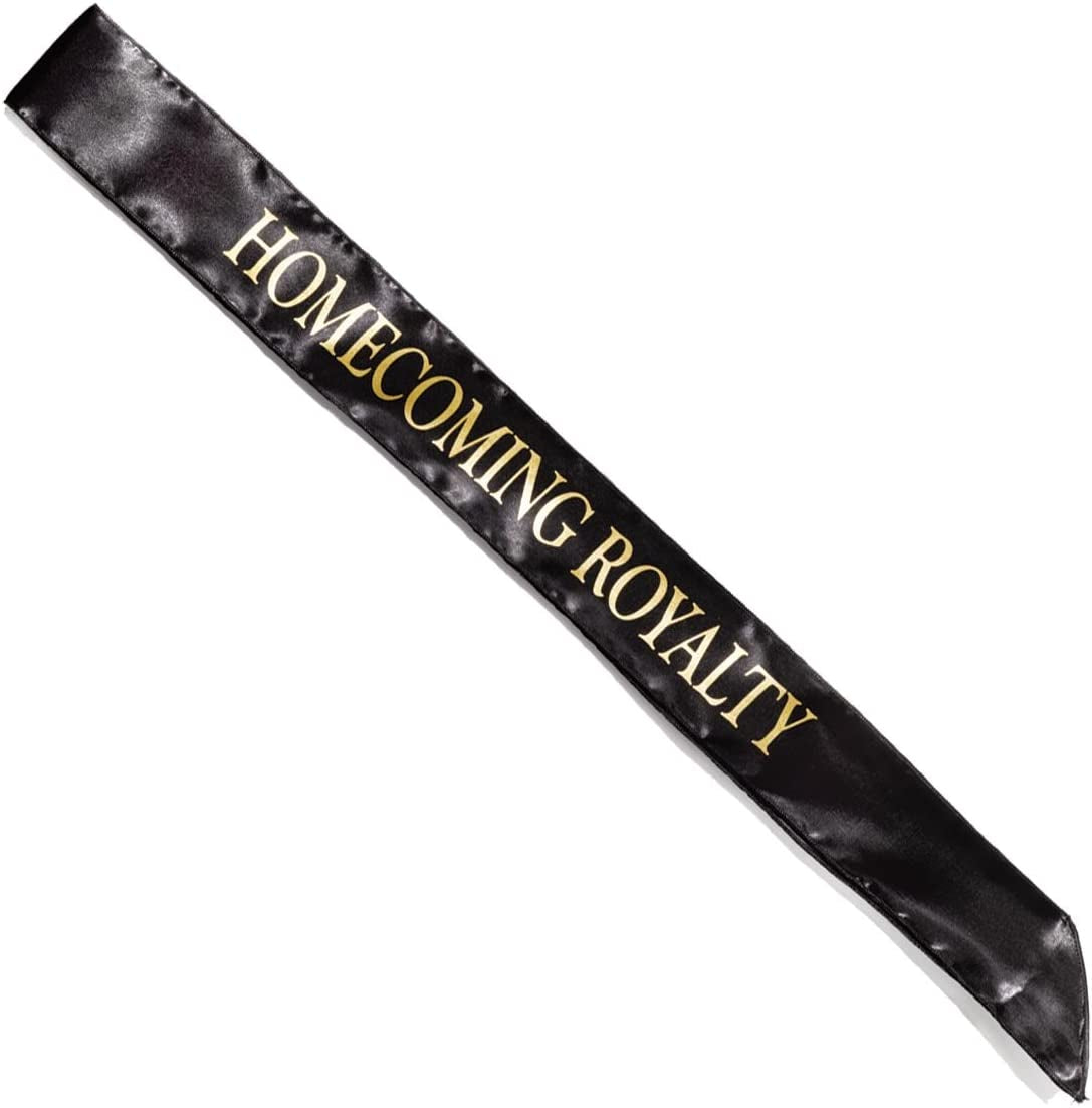 Satin Homecoming Royalty Sash, Silver Black Imprint Apparel & Accessories > Clothing Accessories > Sashes Anderson's Black/Gold  