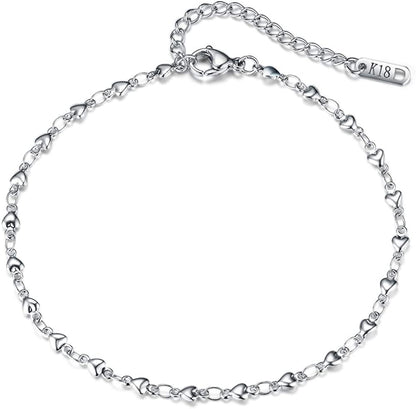 Hoduar Stainless Steel Anklet for Women, Non-Fading Dainty Heart Ankle Bracelets Foot Chain Jewelry for Women Apparel & Accessories > Jewelry > Anklets hoduar   