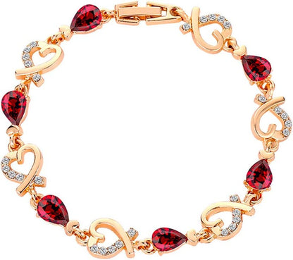 Gold Chain Bracelets for Women Dainty Zircon Heart Crystal Charm Bracelet Adjustable Link Bracelet Ladies Jewelry Birthday Mothers Valentines Day Gifts 2022 (Blue, One Size) Apparel & Accessories > Jewelry > Bracelets Generic Rose Gold,Silver One Size 