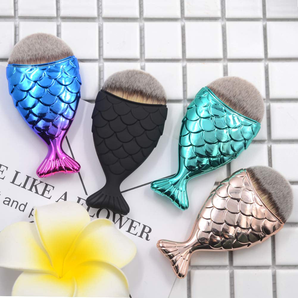 DSHIJIE Mermaid Makeup Brush Professional Foundation Powder Blush Brush Cosmetic Fishtail Brush Make up Tools 1Pcs (1) Health & Beauty > Personal Care > Cosmetics > Cosmetic Tools > Makeup Tools DSHIJIE   