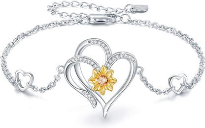 Sunflower Ankle Bracelet Jewelry Gifts Sterling Silver Sunflower Anklet for Women Girlfriend Wife Christmas Birthday Summer Sunshine Ankle Bracelet Gifts Apparel & Accessories > Jewelry > Anklets MEDWISE   