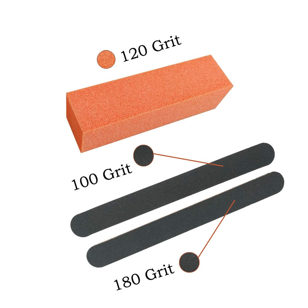 Nail Files and Buffers Kit, Professional Manicure Tools Kit for Salon Nail Art, Colorful 4 Sides 120 Grit Nail Buffer Blocks, 100/180 Grit Emery Boards with Finger Nail Brush(18 PCS) Health & Beauty > Personal Care > Cosmetics > Cosmetic Tools > Nail Tools KeJian   
