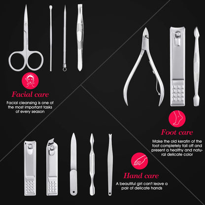 Nail Grooming Kit 12 Pieces - Nail Care Kit for Women Stainless Steel, Professional Hand, Foot & Nail Tools with Luxurious Travel Case. Compact 6X3" (Rose Gold) Health & Beauty > Personal Care > Foot Care KENED   