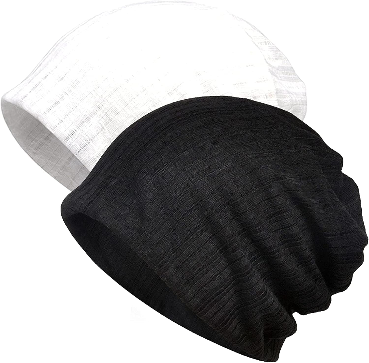 Kayier Women'S Baggy Casual Chemo Beanie Hats Headwear Caps Apparel & Accessories > Clothing Accessories > Headwear Kayier 2 Pack-f  