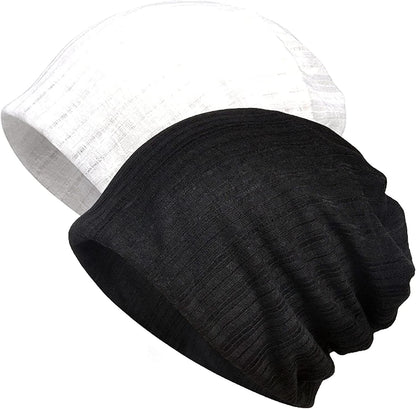 Kayier Women'S Baggy Casual Chemo Beanie Hats Headwear Caps Apparel & Accessories > Clothing Accessories > Headwear Kayier 2 Pack-f  
