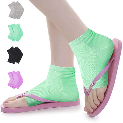 Nado Care Moisturizing Socks Lotion Gel for Dry Cracked Heels - Spa Gel Socks Humectant Moisturizer Heel Balm Foot Care Heel Softener Compression Cotton - 4 Pair Health & Beauty > Personal Care > Foot Care Nado care   