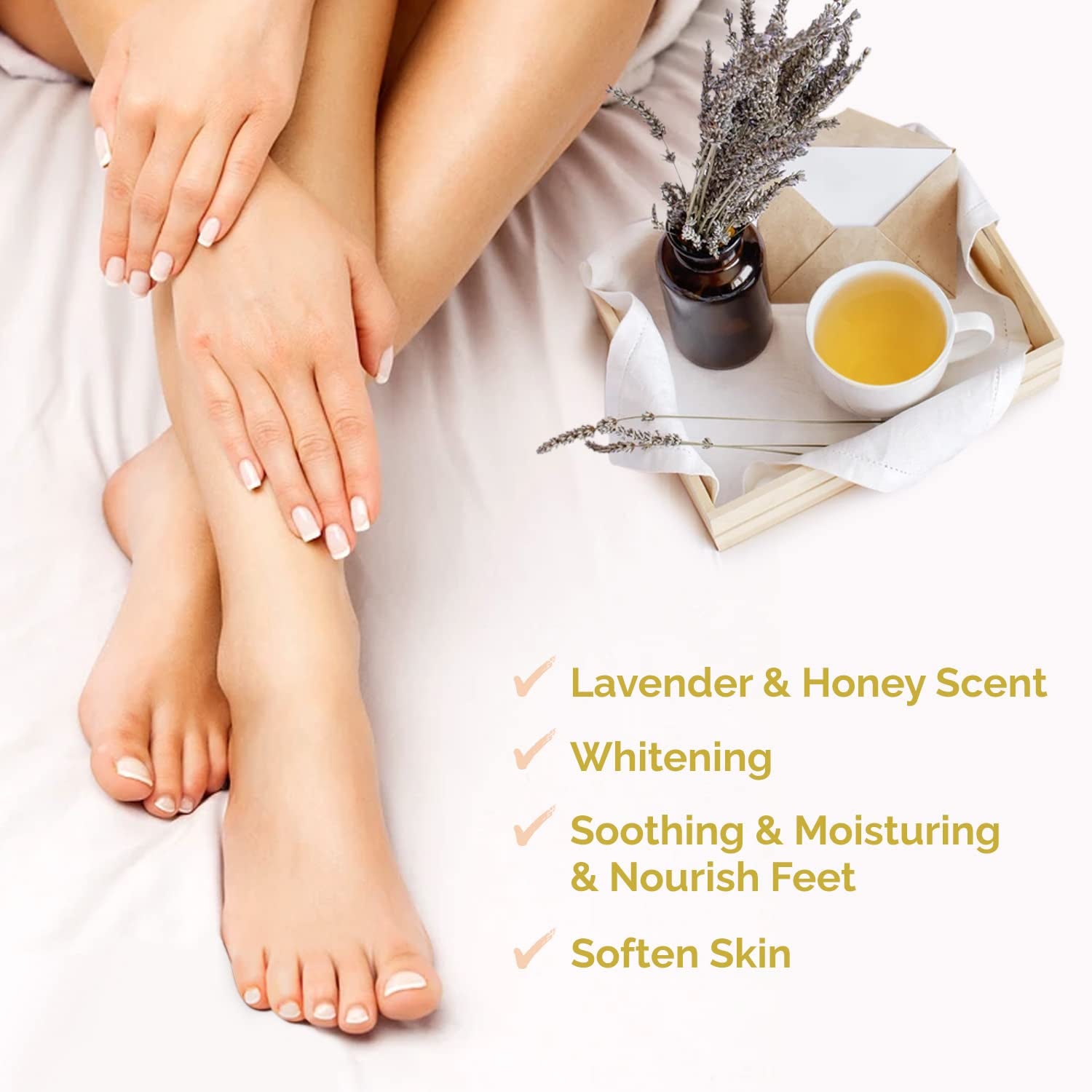 Foot Mask - 5 Pairs Lavender & Honey Foot Spa for Rough Dry Cracked Feet Reduce Dead Skin, Moisturizing Socks for Baby Foot, Relaxing Soft Feet Treatment for Women & Men, Foot Care Christmas Gifts Health & Beauty > Personal Care > Foot Care spa luxetique   