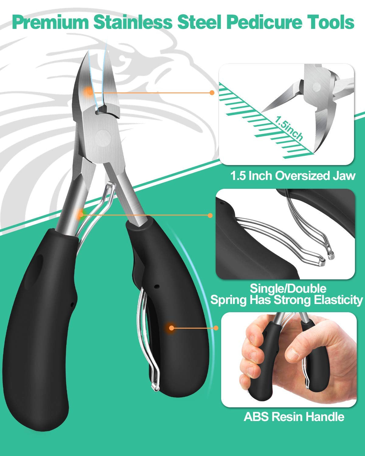 Toenail Clippers for Thick Nails, Large Nail Clippers for Thick & Ingrown Toenails Podiatrist Toenail Clippers Kits Stainless Steel Super Sharp Curved Blade Grooming Nail Tool for Man & Women Health & Beauty > Personal Care > Cosmetics > Cosmetic Tools > Nail Tools Softale   